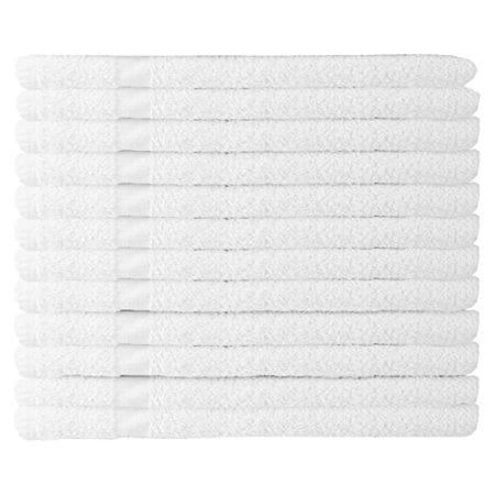 12 Pack White 16x27 100% RS Cotton Loop Hand Towels Salon/Gym/Hotel ...