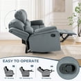 thumbnail image 4 of Bonzy Home Manual Recliner Sofa Set — 3-Piece Reclining Couch Set (1 Recliner, Loveseat & 3-Seat Sofa), Gray, 4 of 7