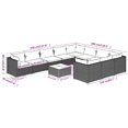 thumbnail image 4 of vidaXL 11 Piece Garden Lounge Set with Cushions Poly Rattan Brown, 4 of 5