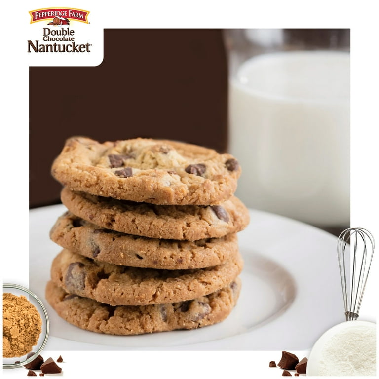 Pepperidge Farm Nantucket Double Dark Chocolate Cookies, 8 Crispy Cookies,  7.75 oz. Bag