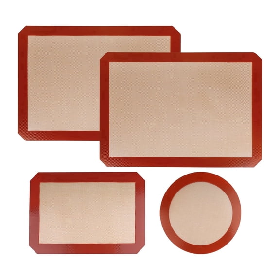 FGHAWQOW 4 Count PVC Baking & Grilling Mats, Non-Stick Reusable Cooking Mats for Oven, Grill and Daily Food Preparation