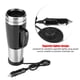 thumbnail image 4 of Taza calefactora eléctrica de acero inoxidable para coche, taza negra para beber té y café, para viajes de invierno, 24V, 4 of 8