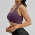 thumbnail image 5 of Women's Cropped Yoga Shirts Halter Neck Sleeveless Crop Top Built in Padded Bra Backless Pullover Tank Tops for Workout Running Purples, 5 of 8