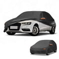 thumbnail image 1 of Funda para Coche Impermeable Unique Bargains para Todo Clima Protección Solar Lluvia Funda Exterior Completa para Audi A3 Hatchback 2013-2024 210D-PU Negra con Franjas Reflectantes, 1 of 5