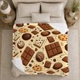 thumbnail image 5 of Chocolate Treats Pattern, Cozy Friendship Quote Scene, Warm Flannel Blanket for Living Room and Reading Nook with Detailed Artwork, Art Lovers Friendship Gift, Artistic Home Decor, 5 of 9