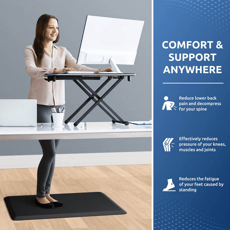 Standing Desk Mat Anti-Fatigue Non-Slip Standing Mat for Office, Floor &  Kitchen 