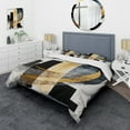 thumbnail image 1 of Designart "Glamorous Art Deco Abstraction I" Abstract Bedding Covert Set - Modern Black Transitional Bed Set With 1 Sham, 1 of 6