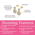 thumbnail image 3 of Cate & Chloe Jasmine 18k Yellow Gold Plated Stud Earrings with Swarovski Crystals Gift for Women, 3 of 9
