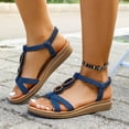 thumbnail image 5 of Xucatan Women's Roman Sandals, Flat Soft Sole Leather Shoes, Adjustable Ankle Strap Open Toe Footwear for Spring Summer Outdoor Gift, 5 of 9
