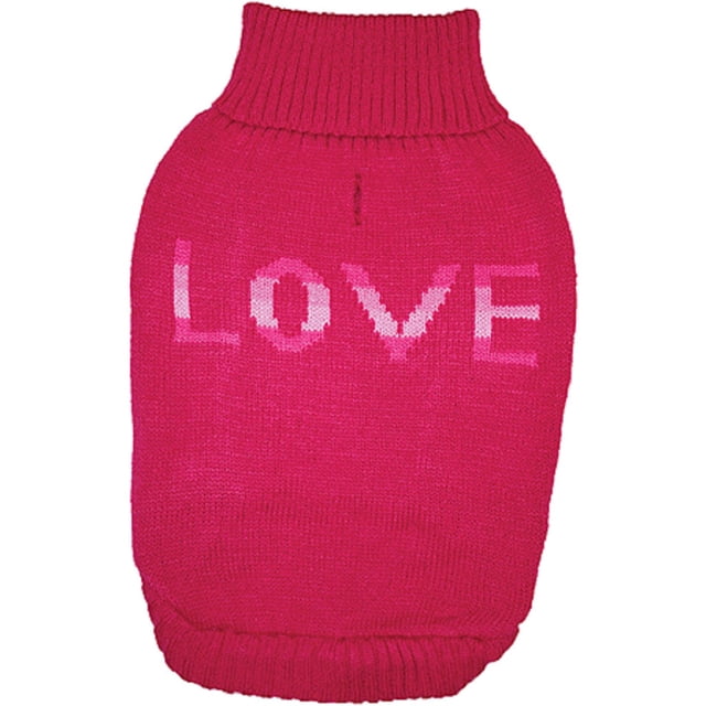 Fashion Pet - Pull Amour Véritable Saint-Valentin, Rose, Moyen 14-19 Pouces