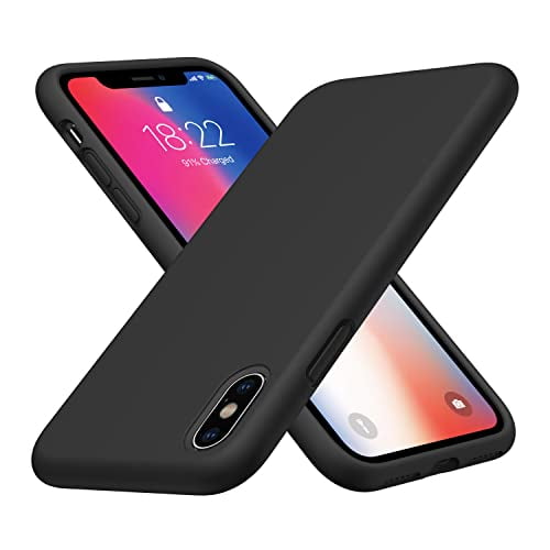 ImpactStrong iPhone Xs Case/iPhone X Case, Silicone Heavy Duty Liquid Gel Shockproof Case with Soft Microfiber Cloth Cushion Compatible with iPhone X/XS (5.8 inch) - Black
