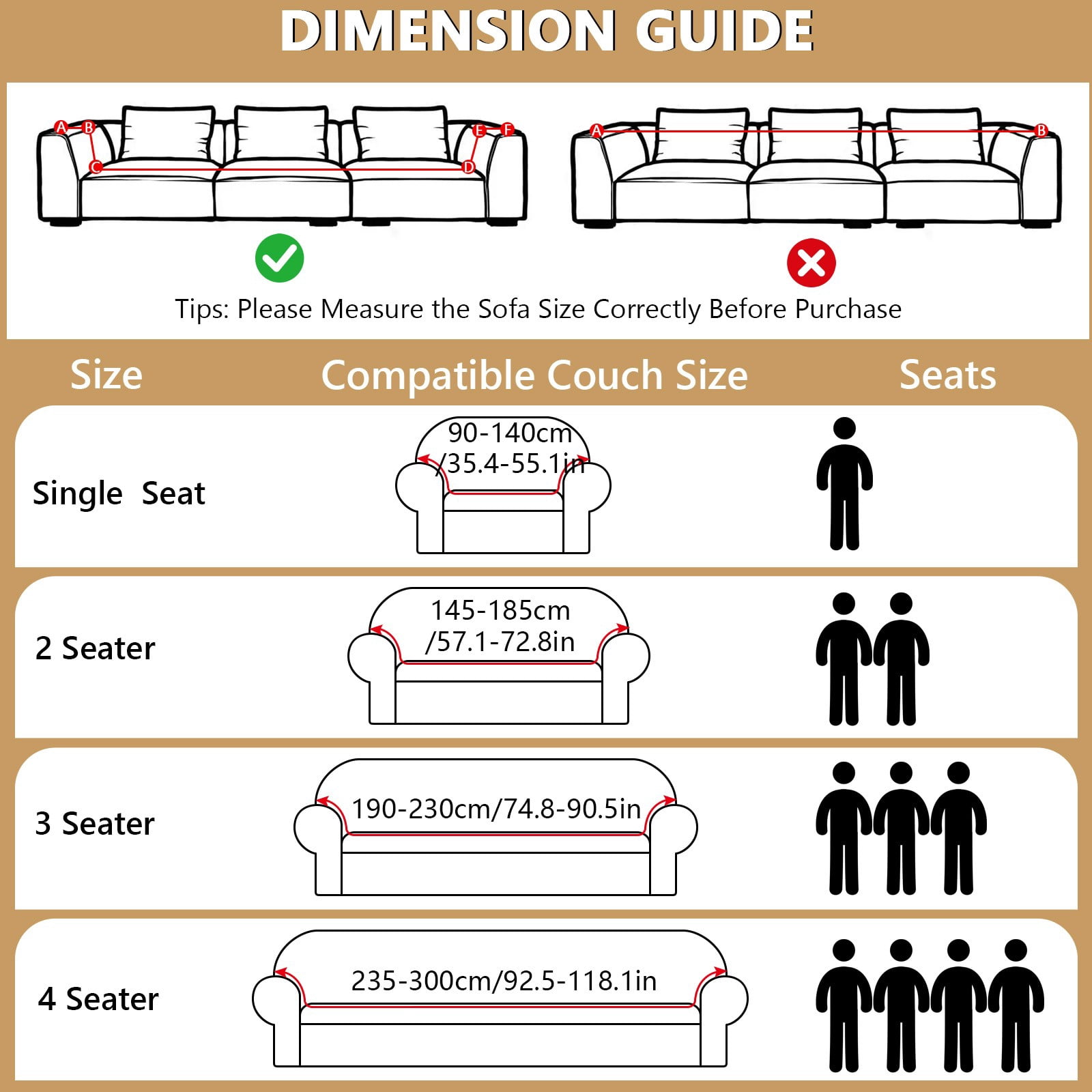 ANMINY Stretch Sofa Covers Couch Covers Furniture Protector Sofa Slipcover Leaf Pattern 1-seater (35"-55")