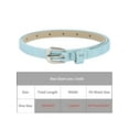 thumbnail image 4 of Women's Shinny Sparkly Bling Belts, 0.5" Wide Extra Thin Skinny PU Leather Waistband for Party Dresses Jeans 36.2x0.5" Light Blue, 4 of 6