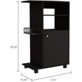 thumbnail image 2 of Opal Kitchen Cart, 1 Door Cabinet, Microwave Stand, 4 Wheels, Mobile Storage, Black, 2 of 8