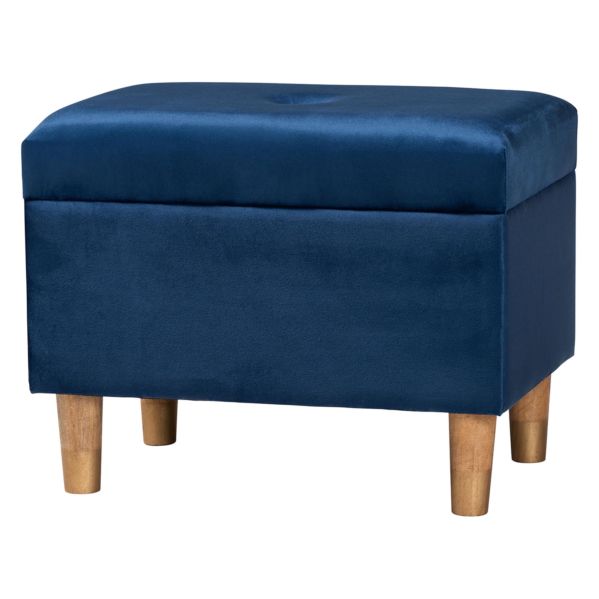 Baxton Studio Elias Modern Ottoman, Navy Blue