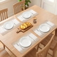 thumbnail image 3 of Placemats 6 Pack Rectangle Plastic Placemats for Table Decor Washable Heat Resistant Table Placemats Wipeable Table Mat Gold Beige 17.7x11.8inch, 3 of 6