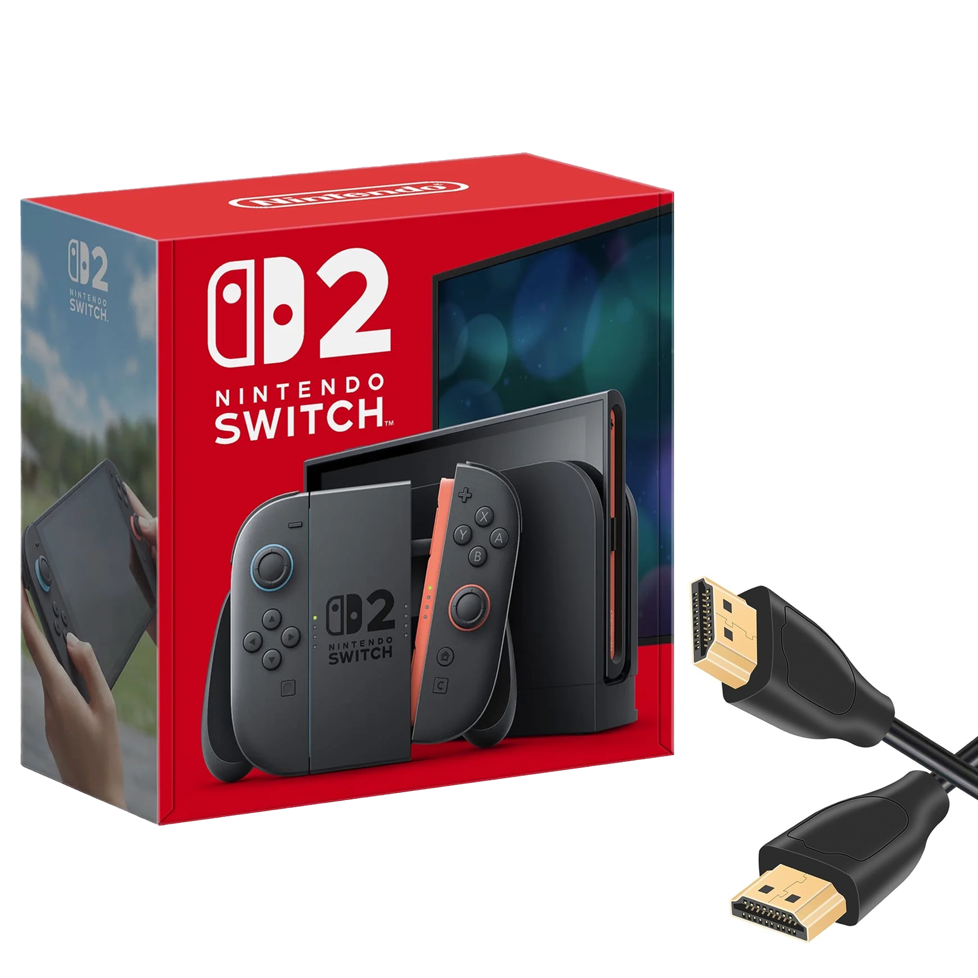 Nintendo Switch 2 Console with Joy-Con 2 , 7.9” HDR Screen, with VLT HDMI Cable.