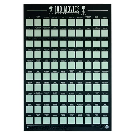 Scratch-Off Bucket List Posters - Top 100 Albums, Books, Movies, or Places - 23"x 16 1/2"