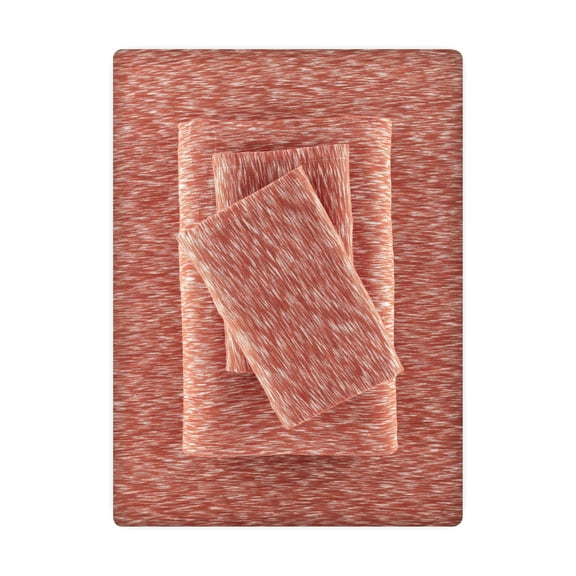 Mainstays 100% Cotton Extra Soft Jersey Bed Sheet Set, Full, Red Canyon Crackle, 4 Pieces