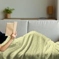 thumbnail image 3 of Geometric Soft Flannel Fleece Blanket, Modern and Simple Pattern with Abstract of Squares and Direction Pointers, Cozy Plush for Indoor and Outdoor Use, 70" x 90", Yellow and White, by Ambesonne, 3 of 5