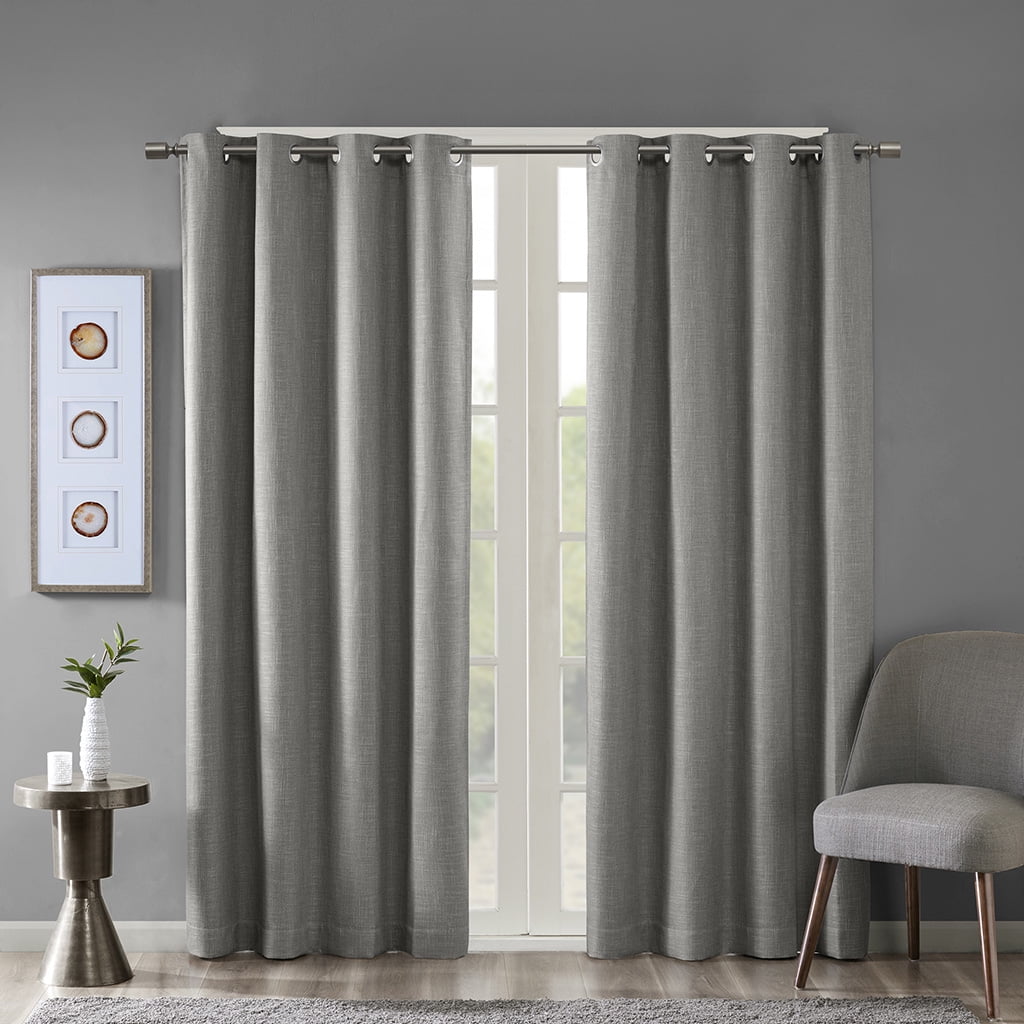 MAYEERTY 1 Pc Printed Heathered Blackout Grommet Top Curtain Panel