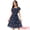 Blue, variant on DARING DIVA Square Neck Flutter Sleeve A-Line Midi Dress S White