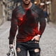 thumbnail image 1 of Blusas y camisas de manga larga con cuello redondo para hombre, estilo casual, cuello redondo, manga larga, camiseta estampada de Halloween, blusas, blusas de poliéster para hombre., 1 of 5