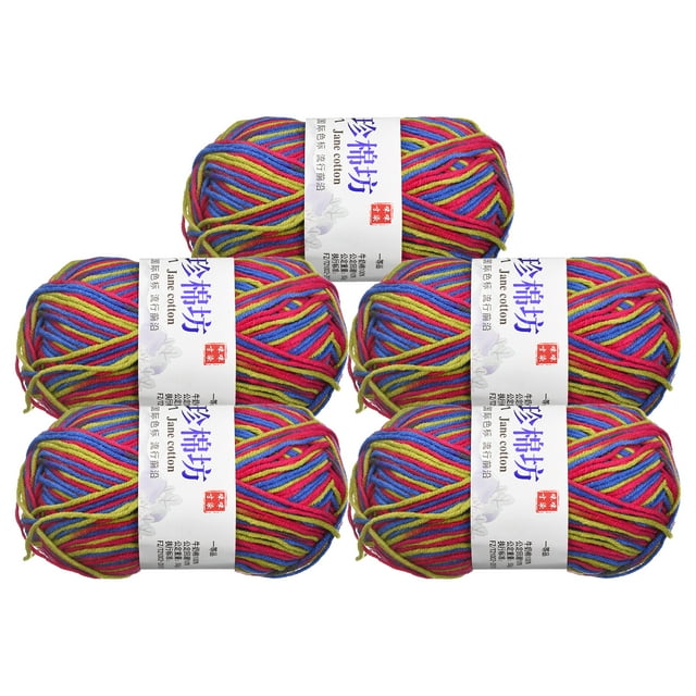 Unique Bargains Fil Coloré en Mélange de Coton, Lot de 5, 50 g Chacun