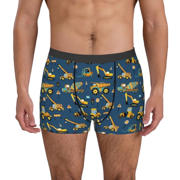 Balery Modern Excavator Calzoncillos bóxer para hombre, ropa interior de algodón suave y transpirable con cinturilla de nailon-Small