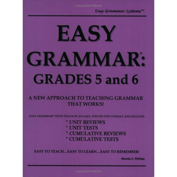 Pre-Owned Easy Grammar: Grades 5 & 6 (Paperback) 0936981113 9780936981116