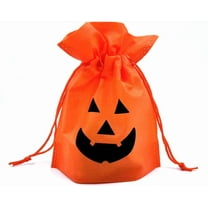 10/15/20/25Pcs Pumpkin Drawstring Bags Halloween Pumpkin Bags with Drawstrings Halloween Trick or Treat Candy Bags for Kids Halloween Party Supplies(6.7x7.9inch)