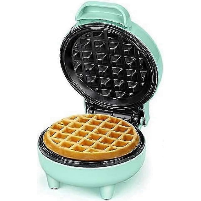 Mini Waffle Maker Non-Stick Coating, Compact Electric Waffle Iron with Ready Indicator & Safety Features