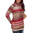 thumbnail image 4 of de rayas con cuello vuelto para mujer con bolsillo S BLESIY Sudadera con rayas de mujer, 4 of 8
