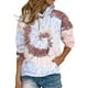 thumbnail image 1 of Mujeres Casual manga larga sudaderas con capucha suelta Tie Dye Colorblock sudadera Pullover Tops con bolsillo Adepaton WMZY-683-15, 1 of 1
