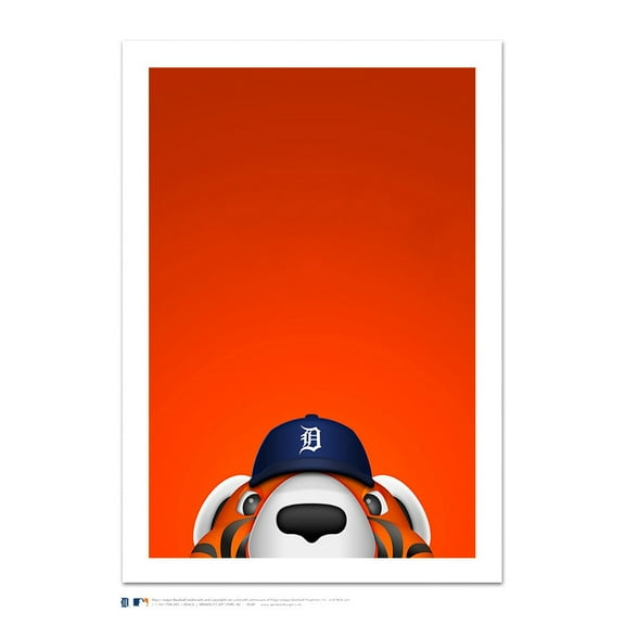 Detroit Tigers Paws 14" x 20" Minimalist Mascot Art Giclee