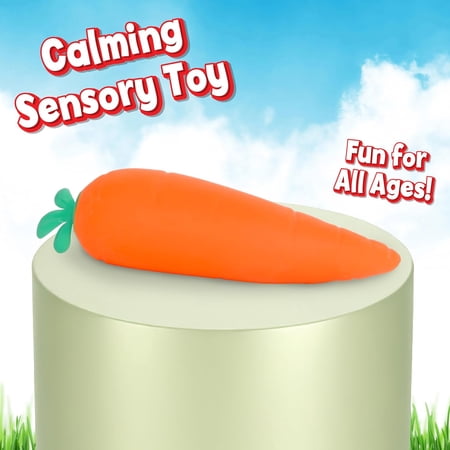 Under 5 Squishies Carrot Sensory Fidget Toys Stress Relief Toys Fidget Sensory Food Fun for Adult (B)