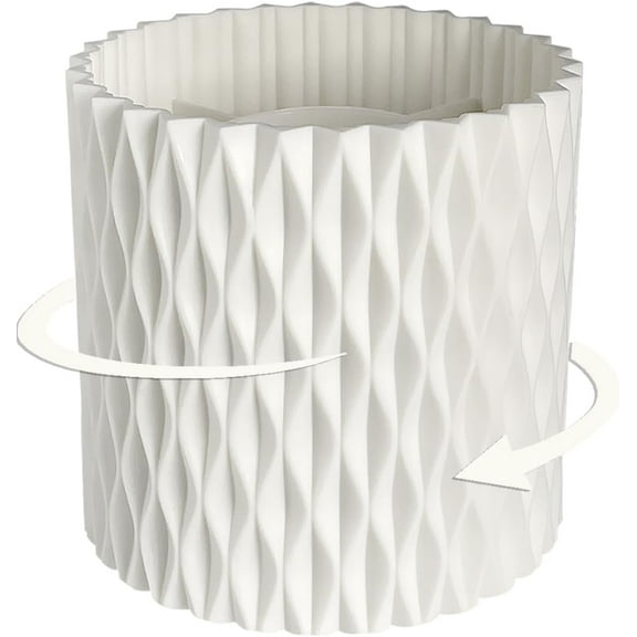 Unique Rotating Pen Holder Organizer in White for Desk with 5 Slots Office Supplies