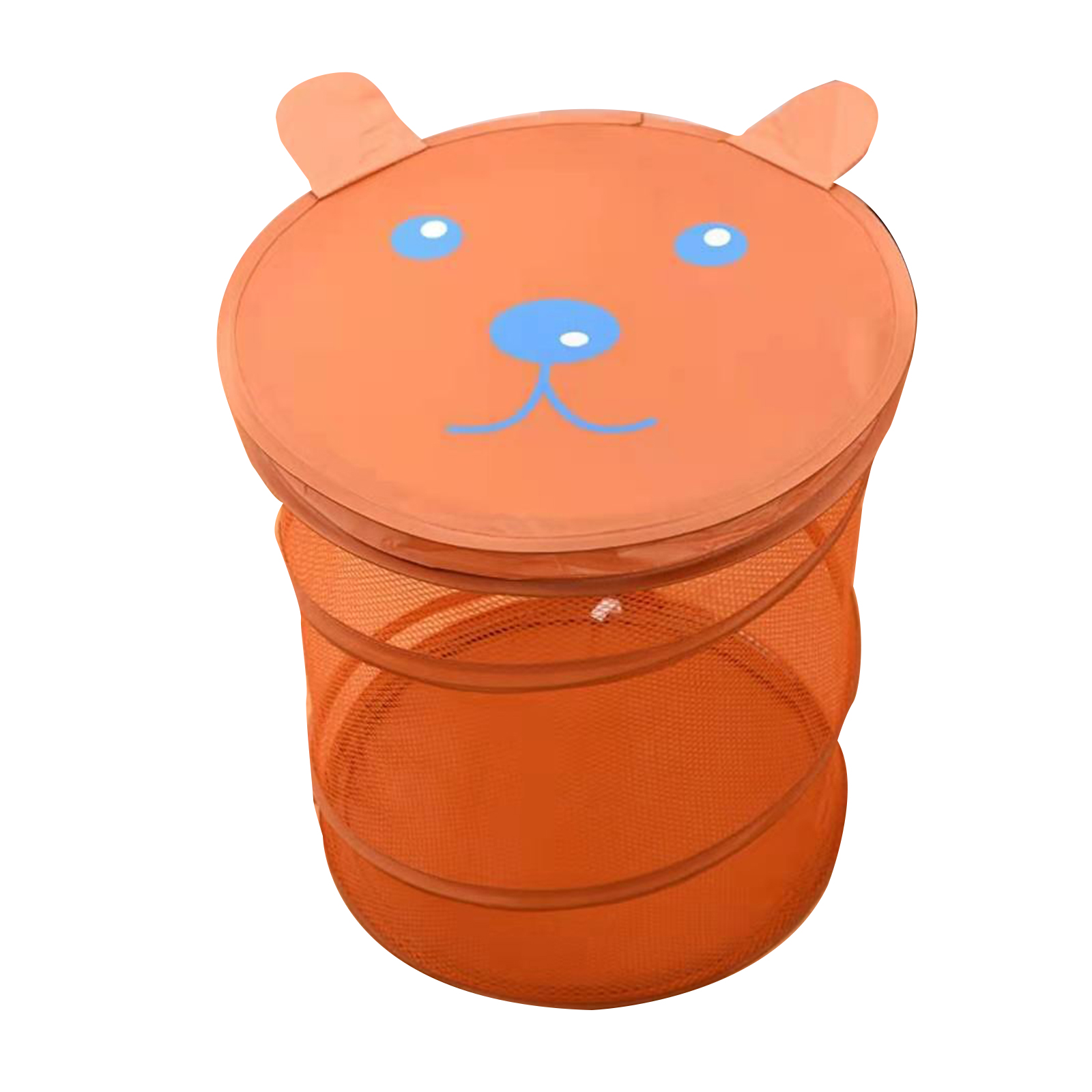 Baby plush toy children storage basket dirty clothes hamper brown