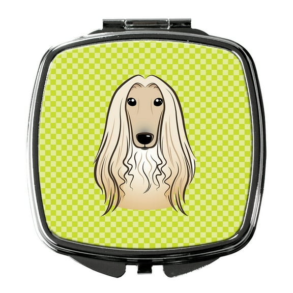 Checkerboard Lime Green Afghan Hound Compact Mirror BB1306SCM