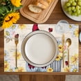 thumbnail image 4 of Gnomes Daisy Farmhouse Placemats Set of 8, Pastoral Vintage Garden Floral Placemats for Dining Table, Place Mats for Kitchen Tabletop, Waterproof Wipeable Dining Table Mats Set, 4 of 9