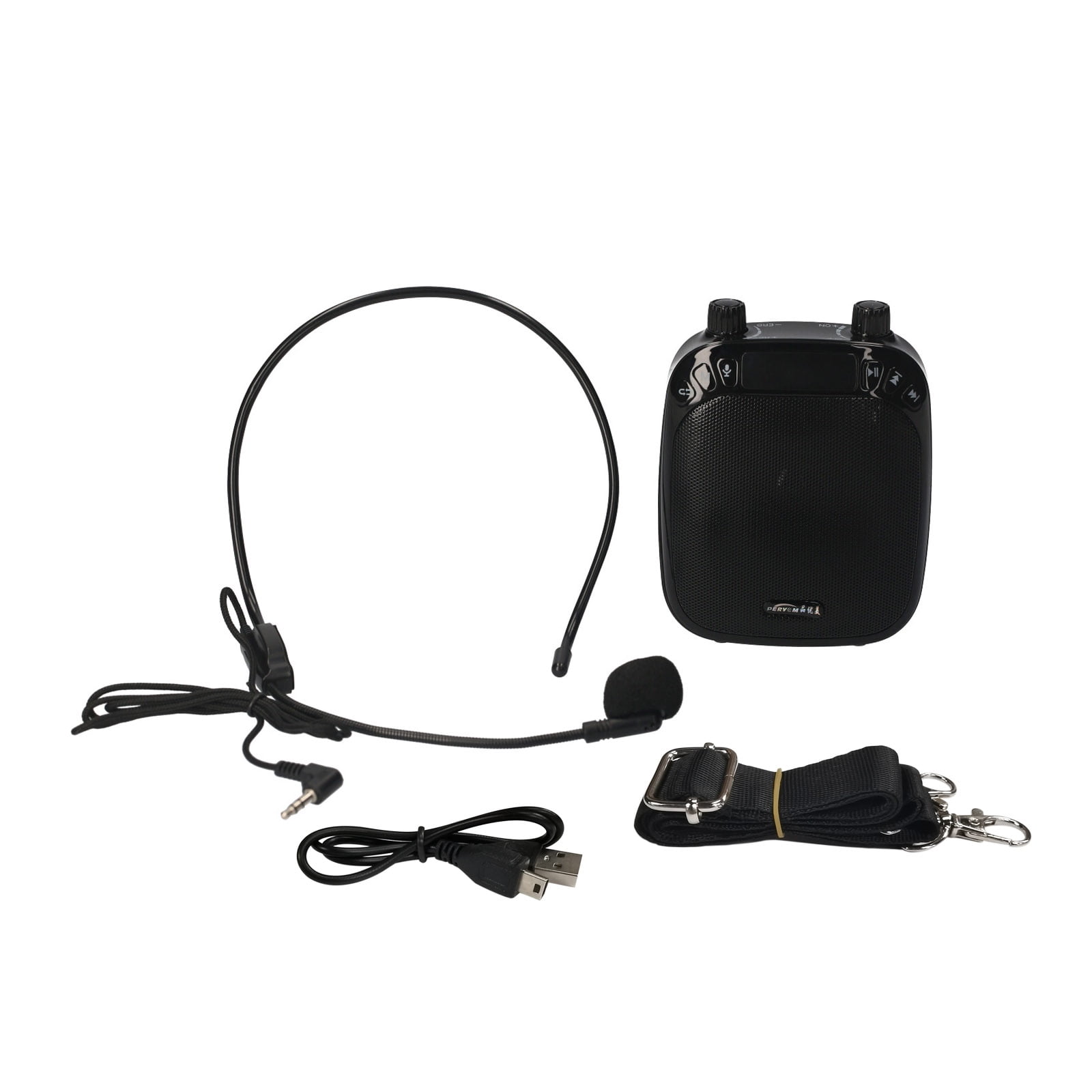 3.5mm Jack Wired Mic Voice Amplifier Megaphone Headset For Coaches Tour Guides 