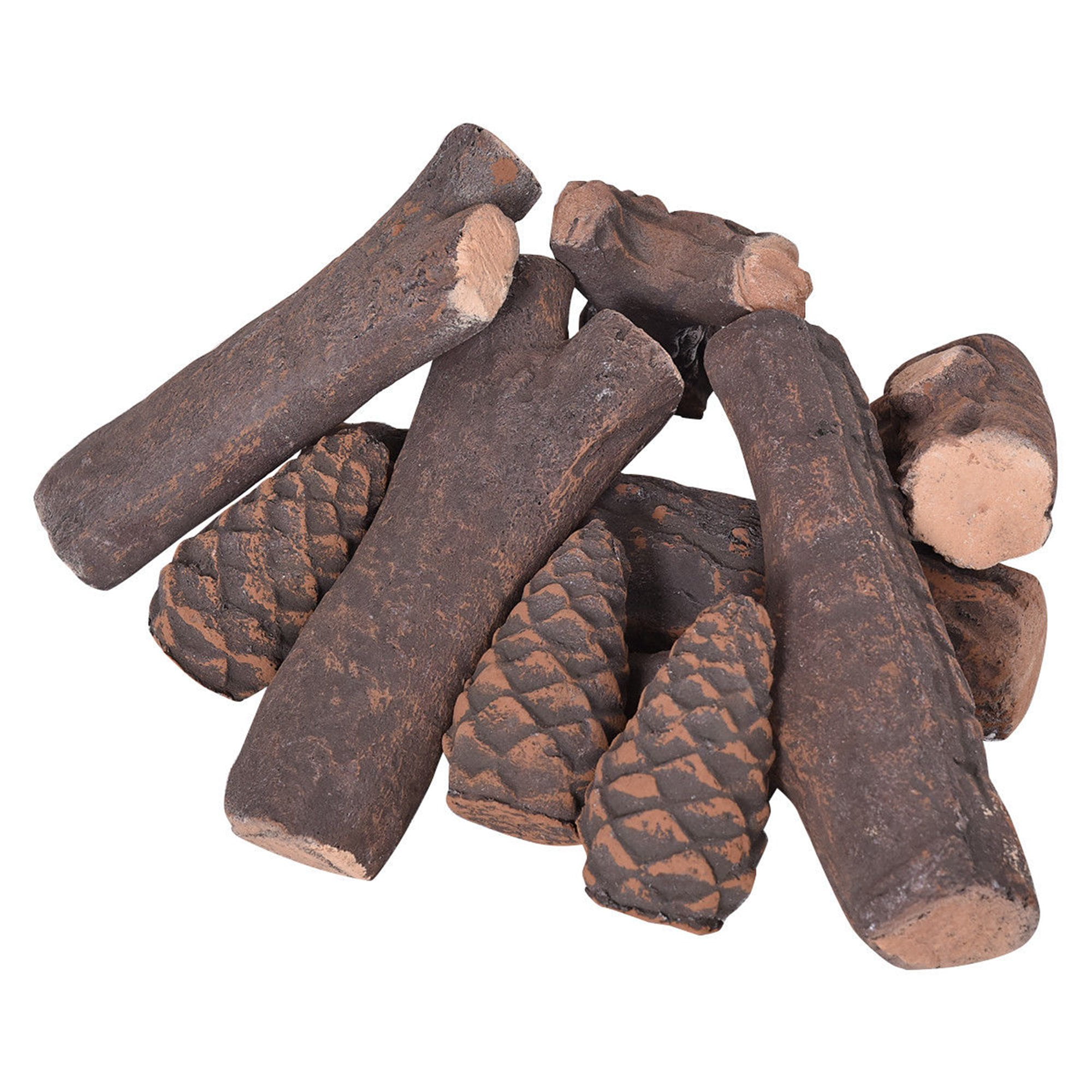 Costway 9PCS Ceramic Wood Gas Log Set Fireplace Imitation Wood Propane  Firepit Logs | Walmart Canada