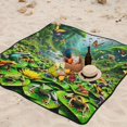 thumbnail image 2 of Colorful Frogs and Butterflies Picnic Blankets Extra Large 78"x78" Beach Blanket Waterproof Sandproof Outdoor Mat for Camping Travel Park, 2 of 6