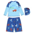 thumbnail image 3 of Boys Swimwear Rash Guard Set with Long Sleeve Sun and Trunks for Pool and Beach UPF 50+ Durable Swimwear for Kids Summer Wear Age 1-8 Years Everyday Swim, 3 of 3