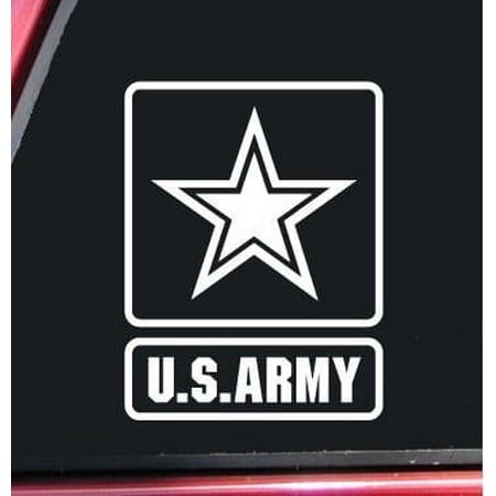 - U.S. Army Vinyl Decal Sticker - White | 6-Inches | Car Truck SUV Van Laptop Macbook Decal Sticker