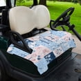 thumbnail image 2 of Golf Cart Seat Covers for 2 Seater,Pink Floral Blue Microfiber Cart Seat Towel Blanket,Farmhouse Botanical Vintage Leaves Absorbent Breathable Non Slip Bench Seats Protector for Golf Course 51"x31", 2 of 9