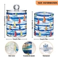 thumbnail image 5 of Yayeee 2 Pack Qtip Holder Bathroom Cotton Swab Canister with Lid Clear Dispenser Set, Orange Sailboats, 5 of 6