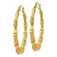 thumbnail image 2 of Auriga Fine Jewelry 14K Yellow Gold Bamboo Hoop Earrings for Women(L-54mm, W-56mm), 2 of 6