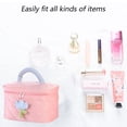 thumbnail image 3 of Hukapapa Neceser de cosméticos de gran capacidad para mujer, de la mano, para llevar la bolsa de almacenamiento de artículos de tocador, color rosa, 3 of 6
