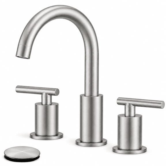 Widespread Bathroom Faucet 2 Handle Vanity Sink Brushed Nickel 304 Stainless Steel
